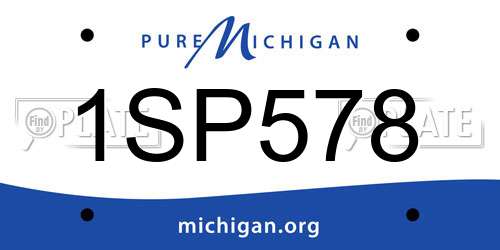 1SP578 Michigan License Plate