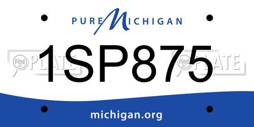 1SP875 Michigan License Plate