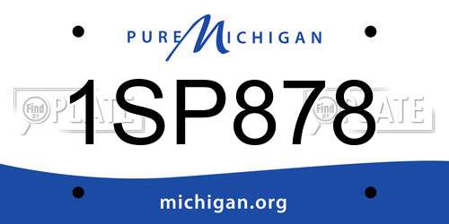 1SP878 Michigan License Plate