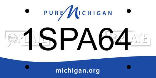 1SPA64 Michigan License Plate