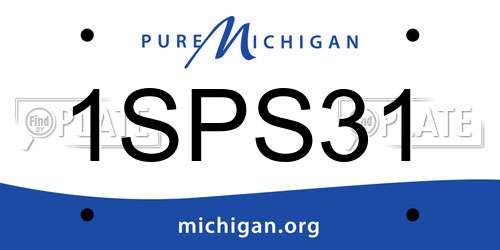 1SPS31 Michigan License Plate