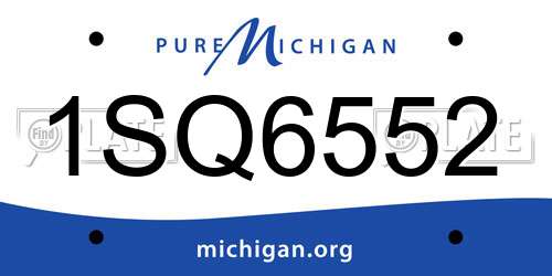 1SQ6552 Michigan License Plate