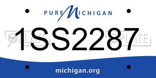 1SS2287 Michigan License Plate