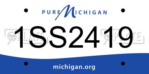 1SS2419 Michigan License Plate