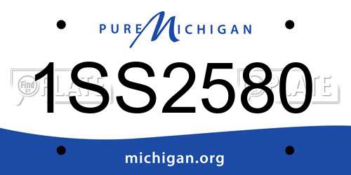 1SS2580 Michigan License Plate