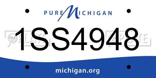 1SS4948 Michigan License Plate