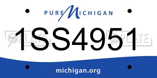 1SS4951 Michigan License Plate