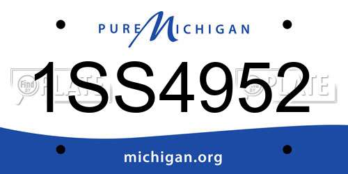 1SS4952 Michigan License Plate