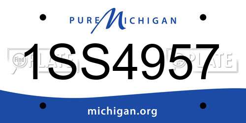 1SS4957 Michigan License Plate