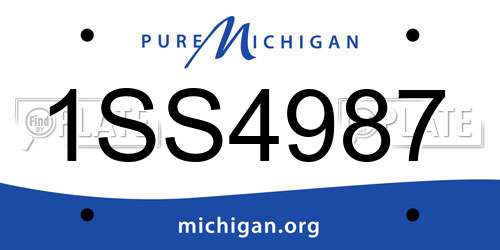 1SS4987 Michigan License Plate