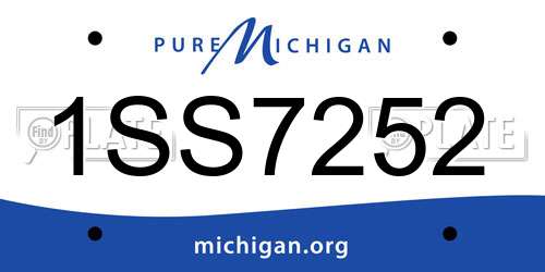 1SS7252 Michigan License Plate