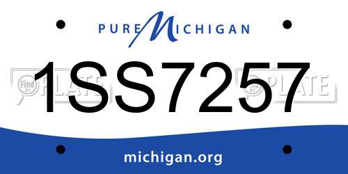 1SS7257 Michigan License Plate
