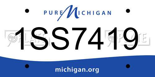 1SS7419 Michigan License Plate