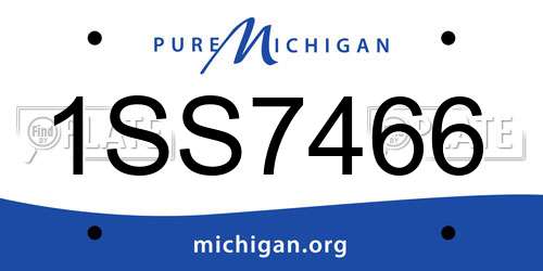 1SS7466 Michigan License Plate