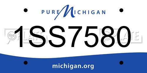 1SS7580 Michigan License Plate