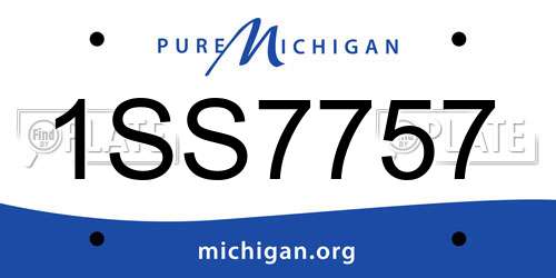 1SS7757 Michigan License Plate