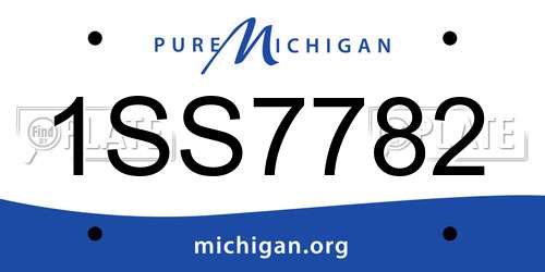 1SS7782 Michigan License Plate