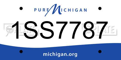 1SS7787 Michigan License Plate
