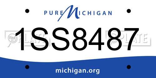 1SS8487 Michigan License Plate