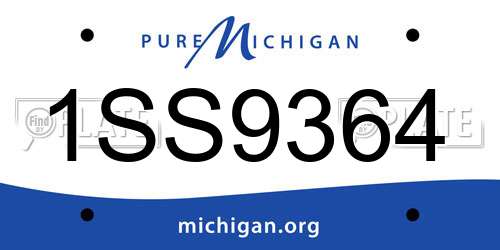 1SS9364 Michigan License Plate