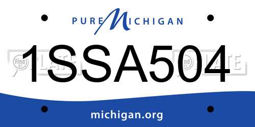 1SSA504 Michigan License Plate