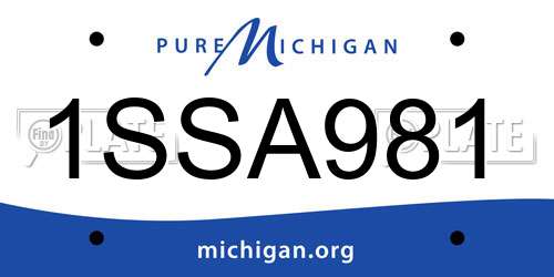 1SSA981 Michigan License Plate