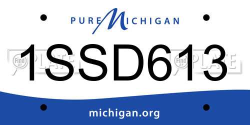 1SSD613 Michigan License Plate