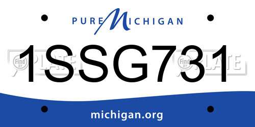 1SSG731 Michigan License Plate