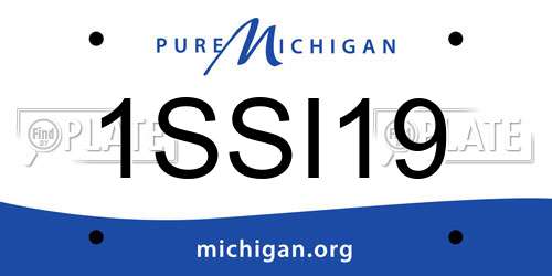 1SSI19 Michigan License Plate