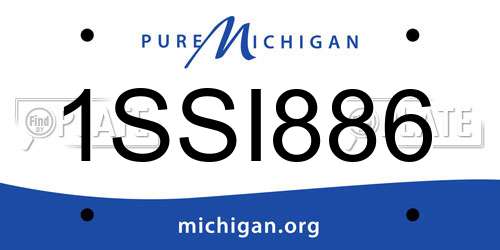 1SSI886 Michigan License Plate