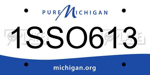 1SSO613 Michigan License Plate