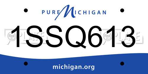 1SSQ613 Michigan License Plate