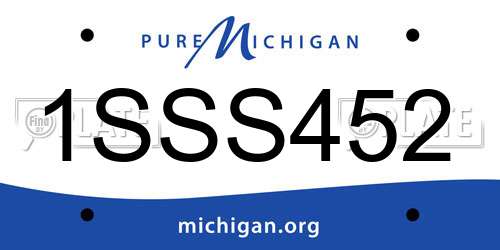 1SSS452 Michigan License Plate