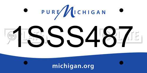 1SSS487 Michigan License Plate