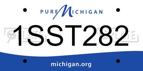 1SST282 Michigan License Plate