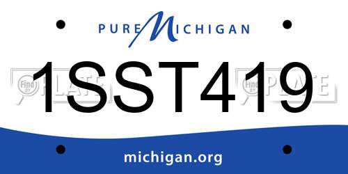 1SST419 Michigan License Plate