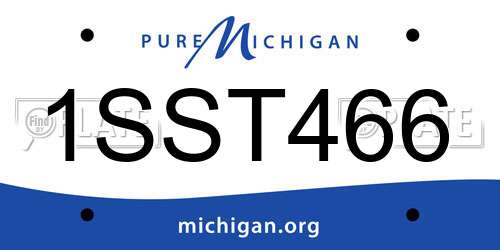 1SST466 Michigan License Plate