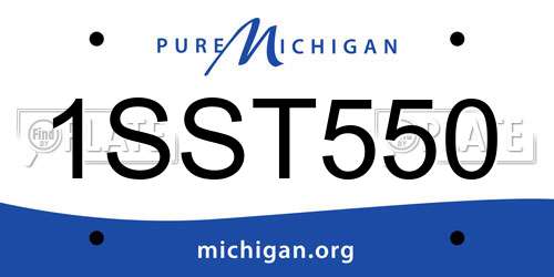 1SST550 Michigan License Plate