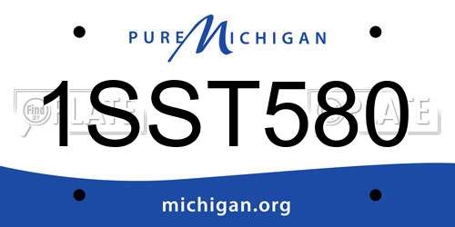 1SST580 Michigan License Plate