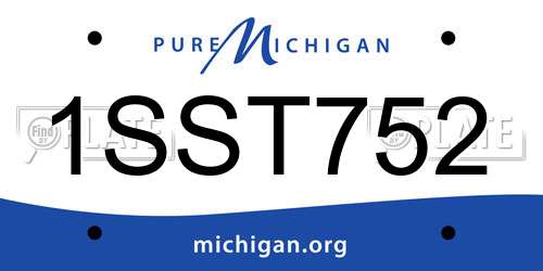 1SST752 Michigan License Plate
