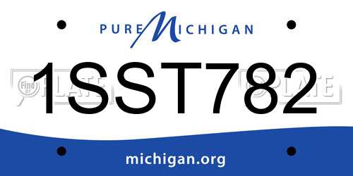 1SST782 Michigan License Plate