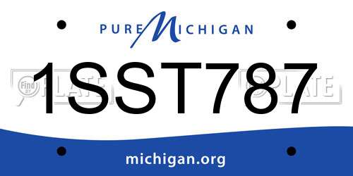 1SST787 Michigan License Plate