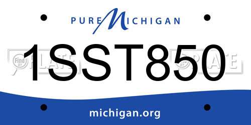 1SST850 Michigan License Plate