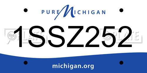 1SSZ252 Michigan License Plate