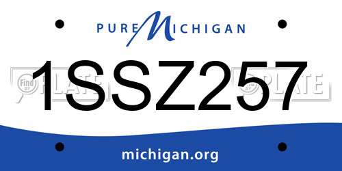 1SSZ257 Michigan License Plate