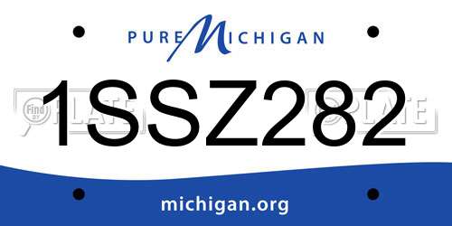 1SSZ282 Michigan License Plate