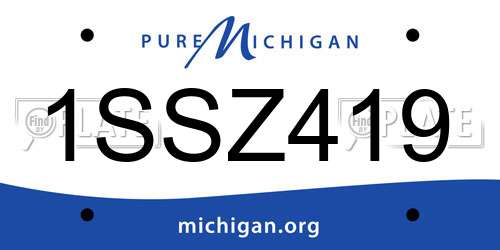 1SSZ419 Michigan License Plate