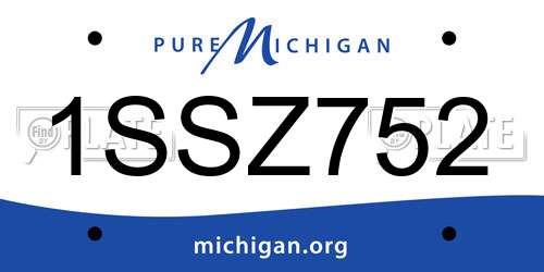 1SSZ752 Michigan License Plate