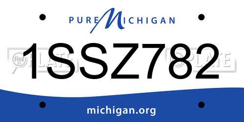 1SSZ782 Michigan License Plate