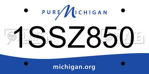 1SSZ850 Michigan License Plate